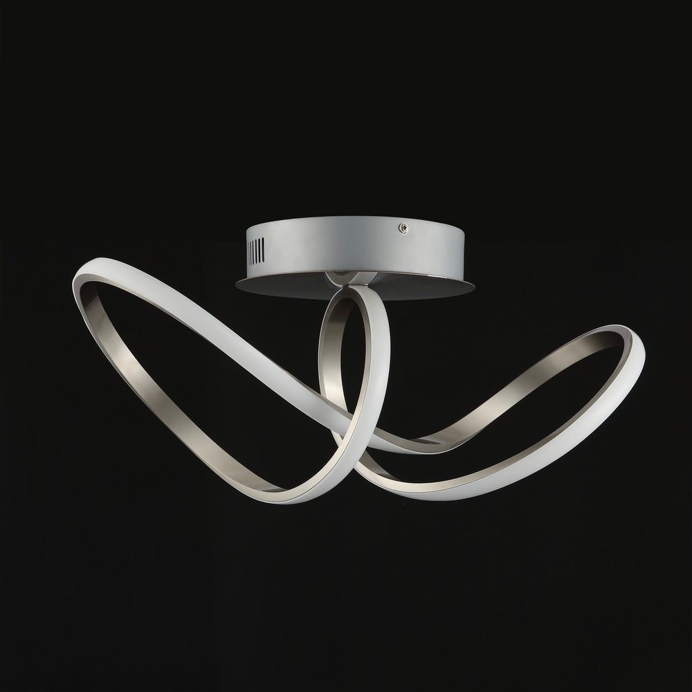 Chantelle 19.5" Modern Minimalist Aluminum Loop Integrated LED Semi Flush Mount
