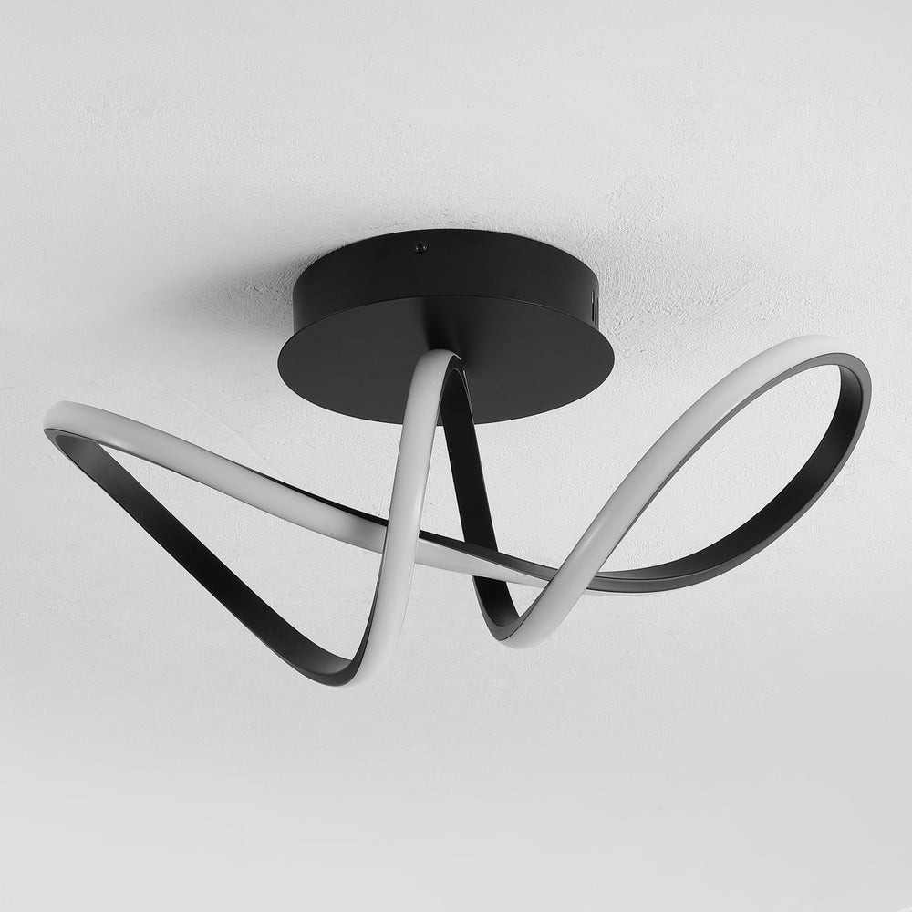 Chantelle 19.5" Modern Minimalist Aluminum Loop Integrated LED Semi Flush Mount