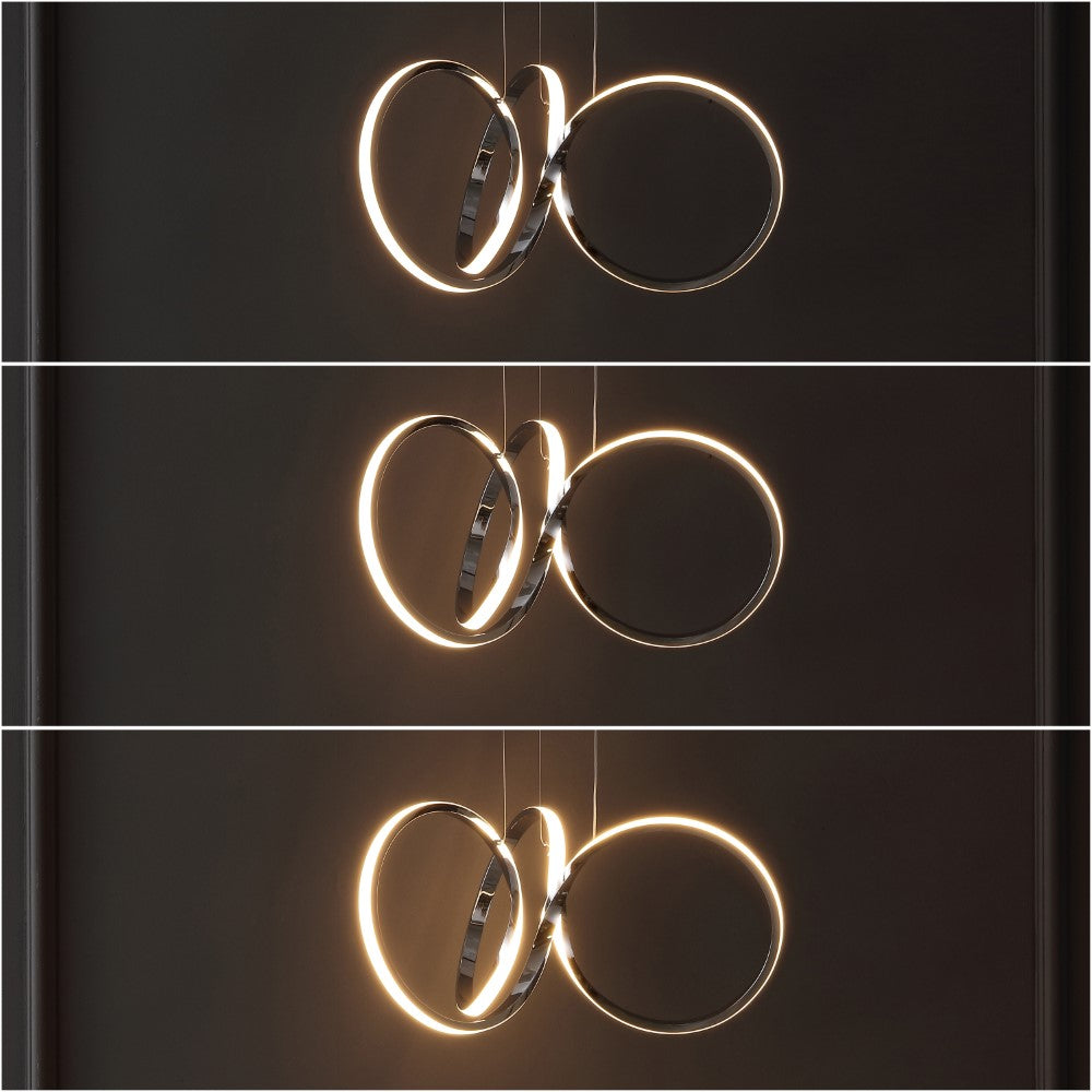Mikeru 24" 1-Light Contemporary Minimalist Aluminum Ribbon Integrated LED Pendant