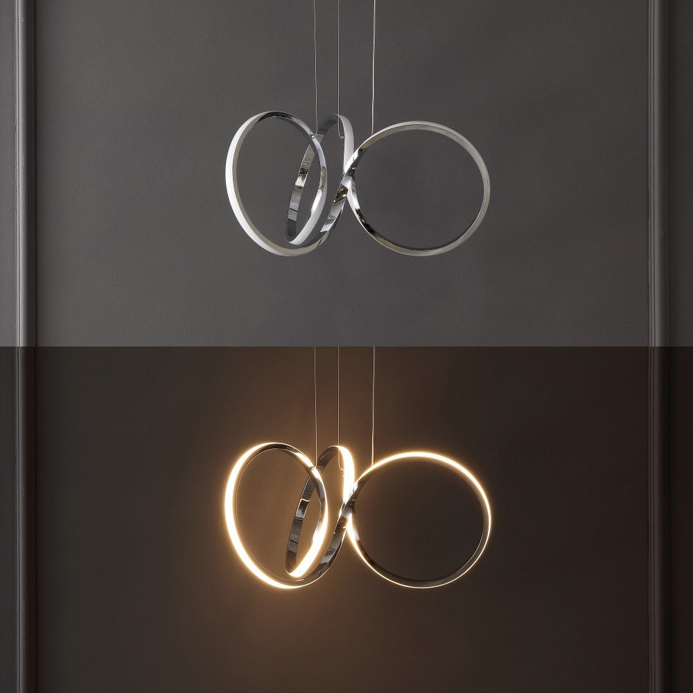 Mikeru 24" 1-Light Contemporary Minimalist Aluminum Ribbon Integrated LED Pendant