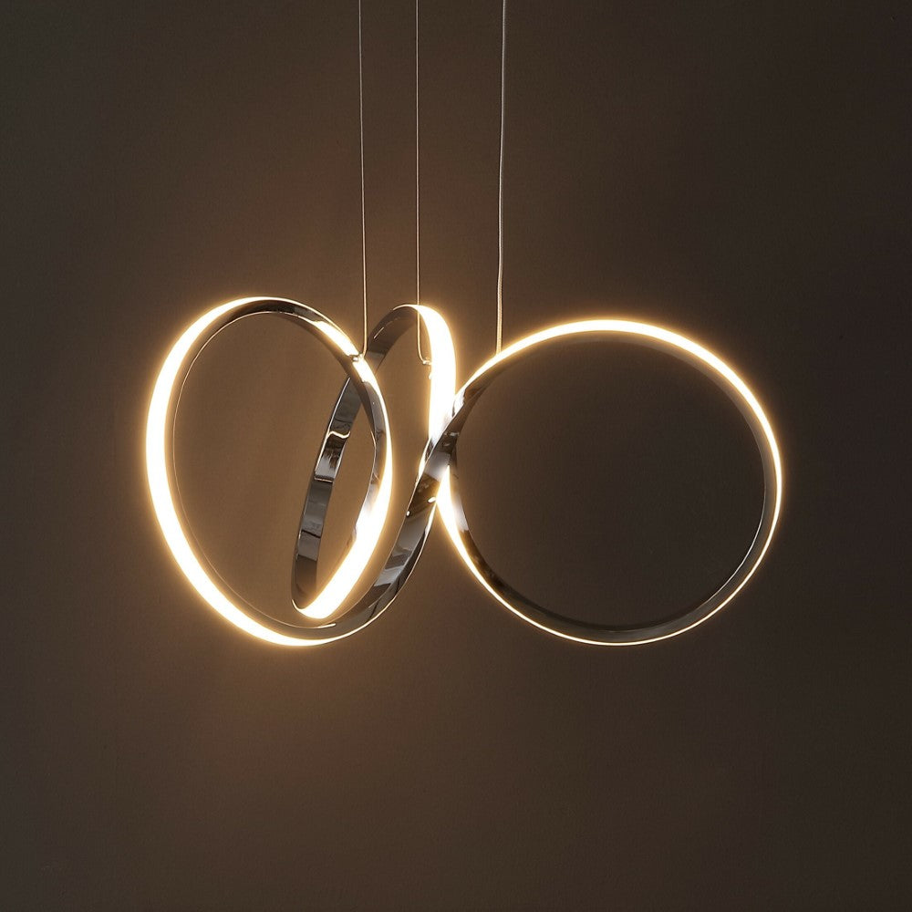 Mikeru 24" 1-Light Contemporary Minimalist Aluminum Ribbon Integrated LED Pendant
