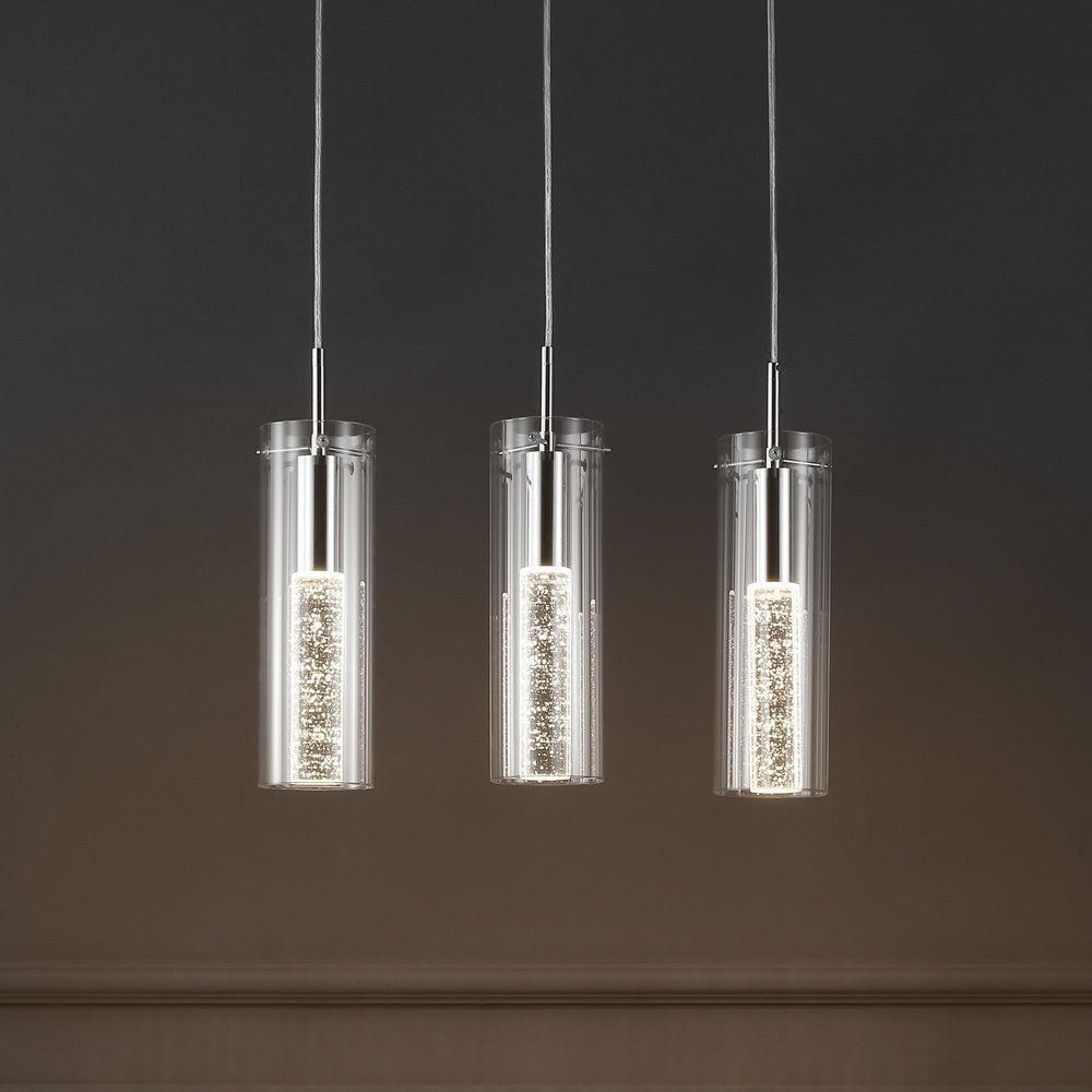 Mium Modern Style Iron/Crystal/Glass Integrated LED Linear Pendant