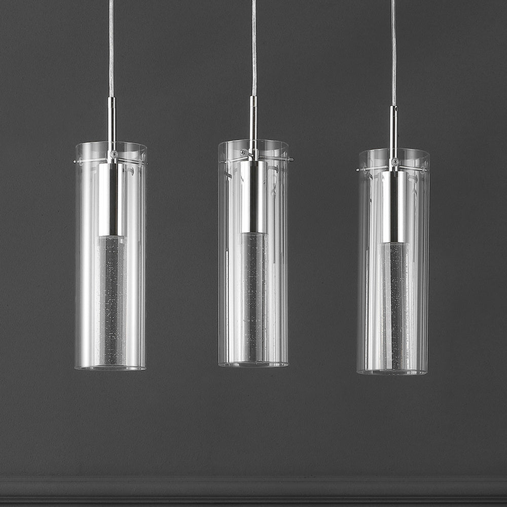 Mium Modern Style Iron/Crystal/Glass Integrated LED Linear Pendant