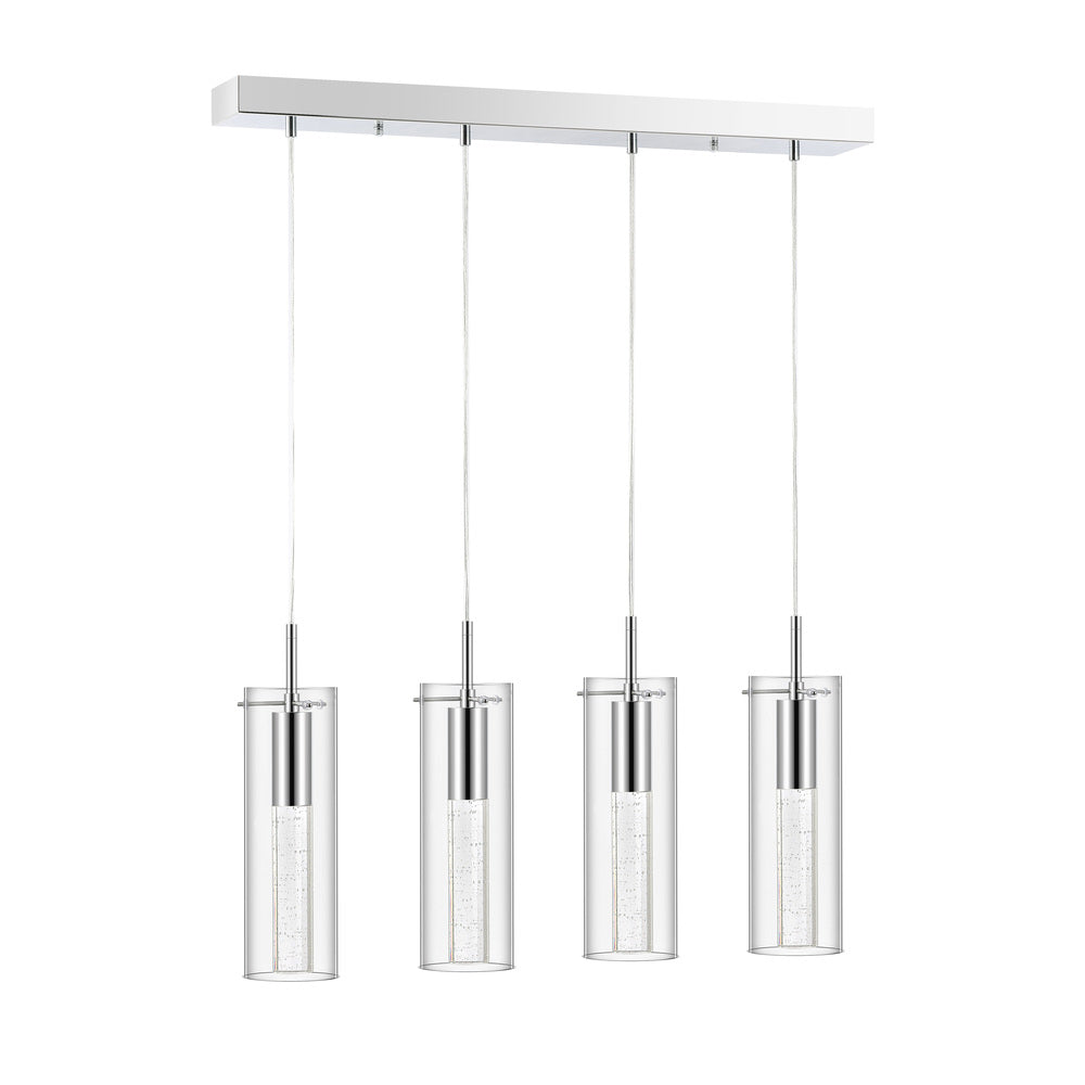 Mium Modern Style Iron/Crystal/Glass Integrated LED Linear Pendant