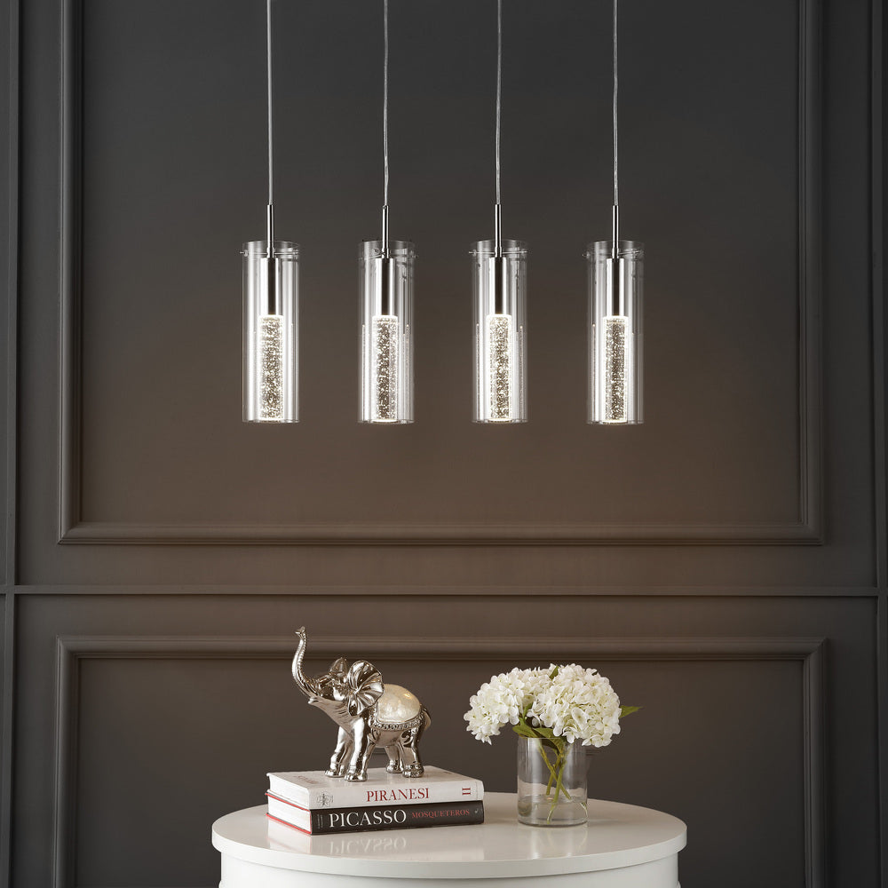Mium Modern Style Iron/Crystal/Glass Integrated LED Linear Pendant