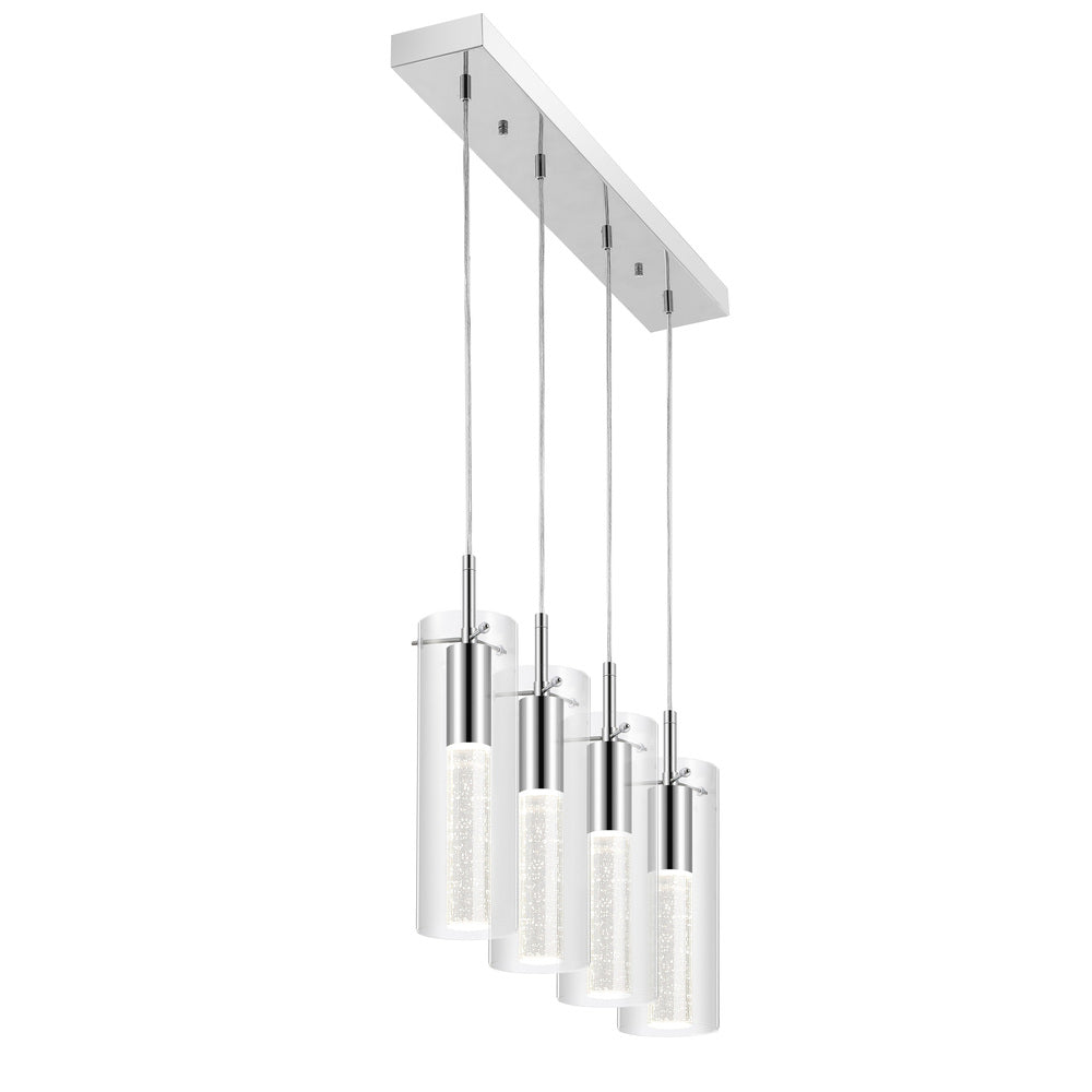 Mium Modern Style Iron/Crystal/Glass Integrated LED Linear Pendant