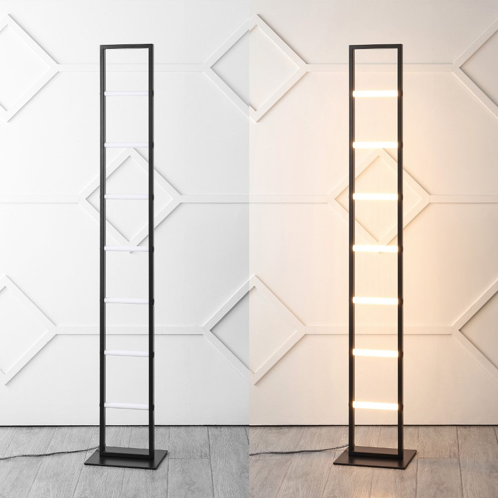 Addlon 59.3" Minimalist Modern Iron Ladder Dimmable Integrated LED Floor Lamp