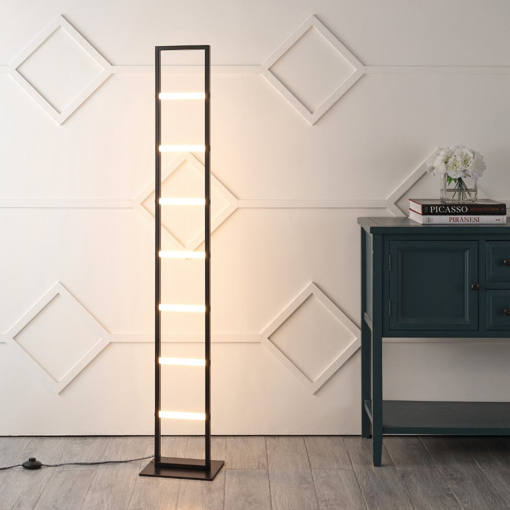 Addlon 59.3" Minimalist Modern Iron Ladder Dimmable Integrated LED Floor Lamp