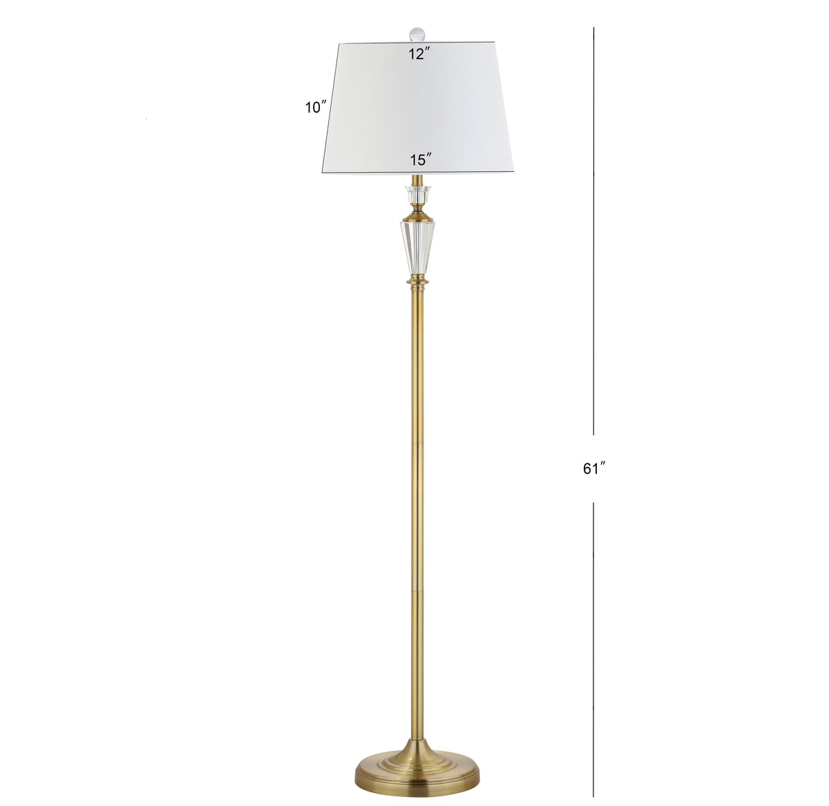 Saul 61" Crystal / Metal LED Floor Lamp