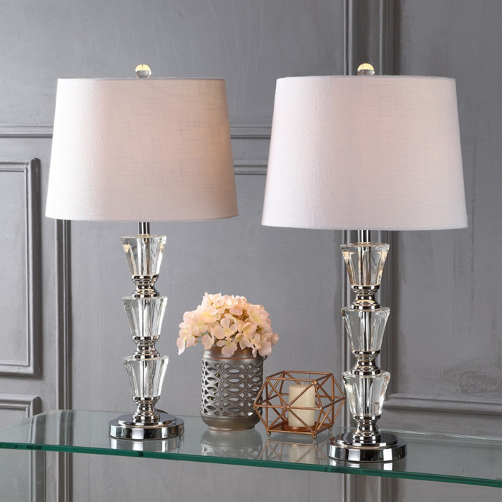 Carmelo 27" Crystal LED Table Lamp, Set of 2
