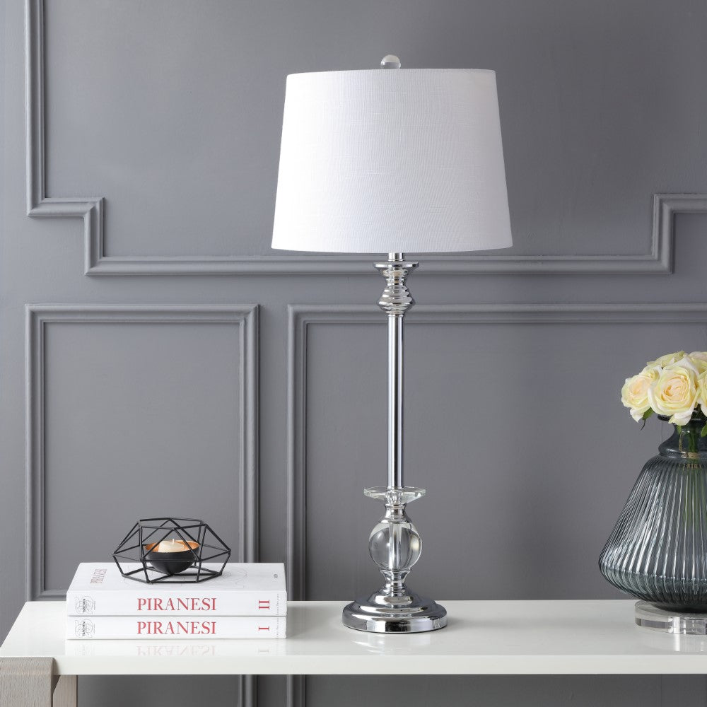 Pedro 33" Crystal/Metal LED Table Lamp, Set of 2