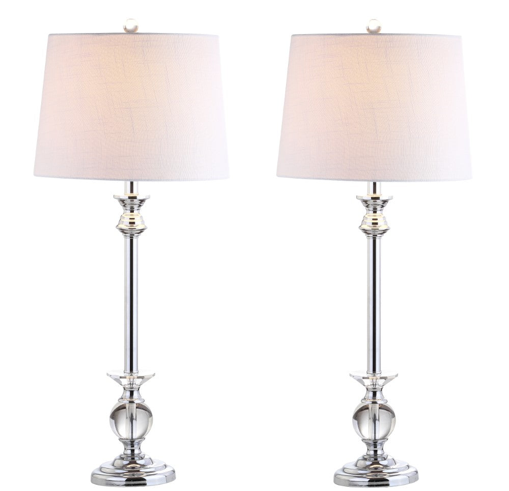 Pedro 33" Crystal/Metal LED Table Lamp, Set of 2