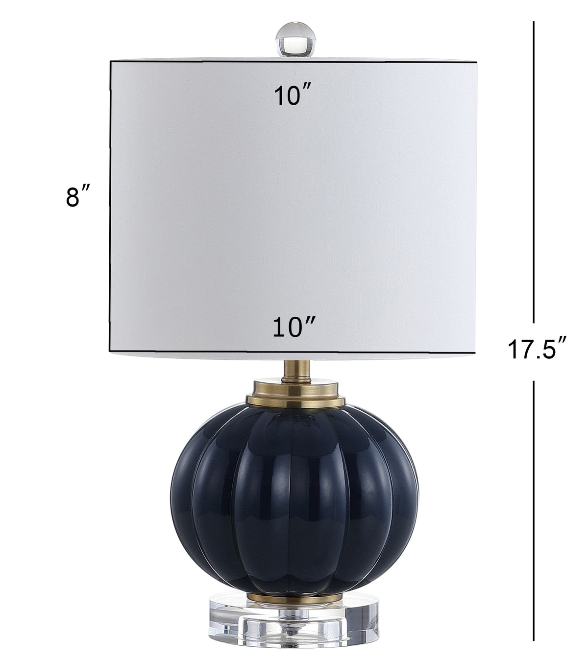 Broadway 17.5" Glass/Crystal LED Table Lamp