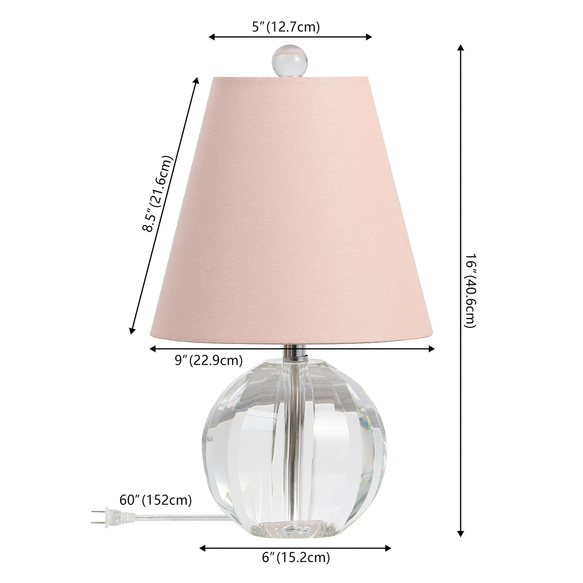 Northern 16" Crystal Ball/Metal LED Table Lamp