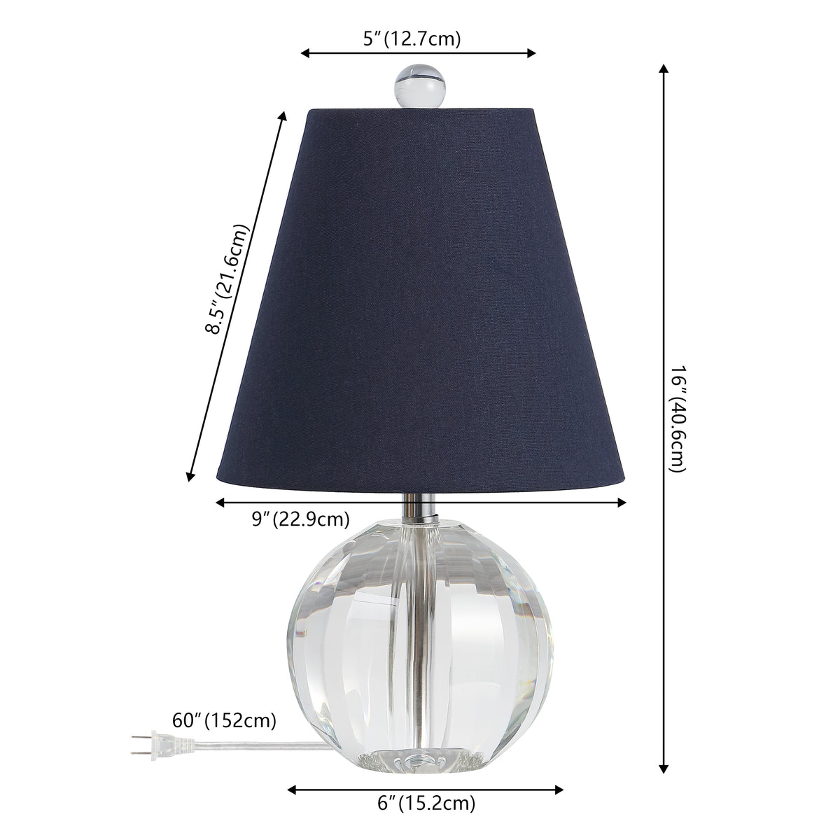Northern 16" Crystal Ball/Metal LED Table Lamp