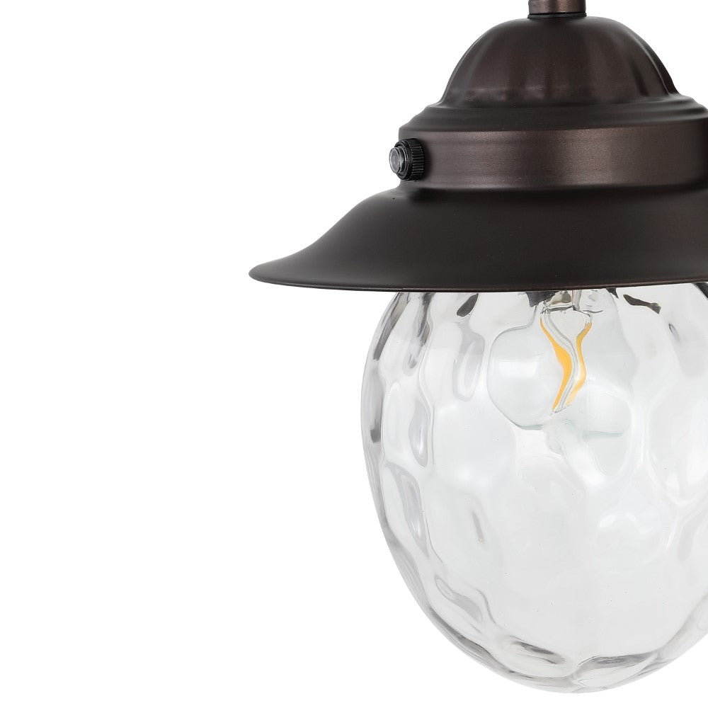 Hurricane 8.25" Farmhouse Industrial Iron/Glass Outdoor LED Sconce