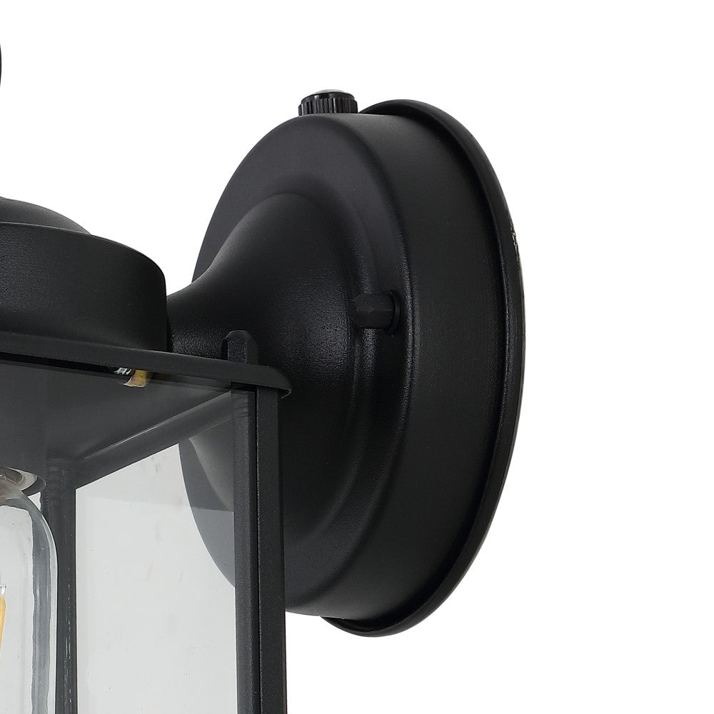 Globe 4.25" Farmhouse Industrial Iron/Glass Outdoor LED Sconce Set 2