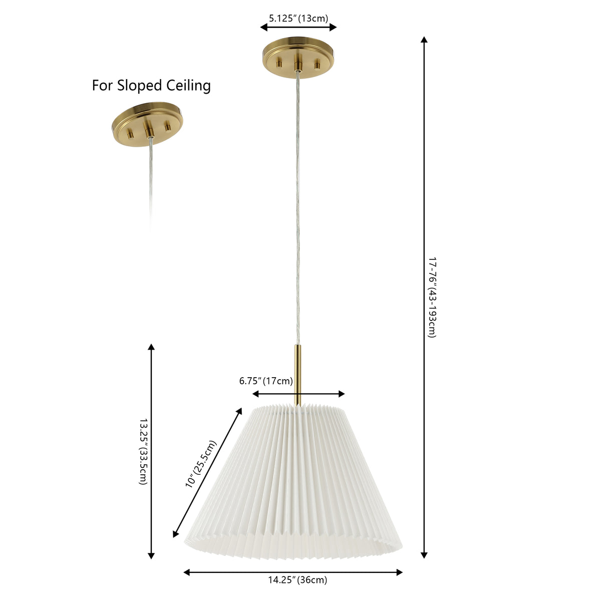 Savoy 14.25" 1-Light Classic French Country Iron LED Pendant with Pleated Shade