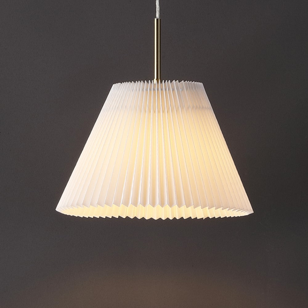 Savoy 14.25" 1-Light Classic French Country Iron LED Pendant with Pleated Shade