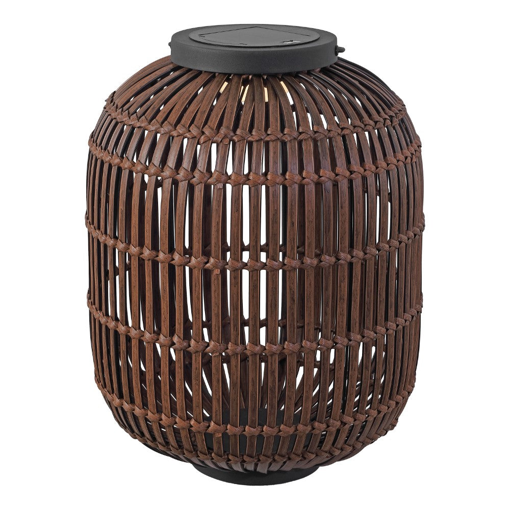Star 20.5" Modern Global Faux Rattan Integrated Indoor/Outdoor LED Solar Powered Lantern