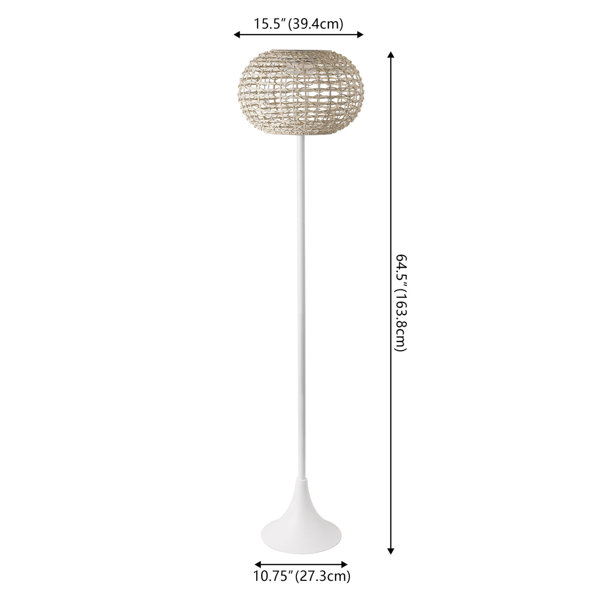 Strait 58" Modern Coastal Faux Rattan Integrated Indoor/Outdoor LED Solar Powered Floor Lamp