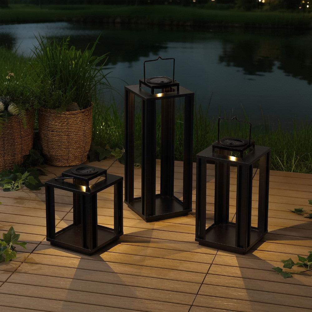 Latch Modern Industrial Integrated Indoor/Outdoor LED Solar Powered Lanterns
