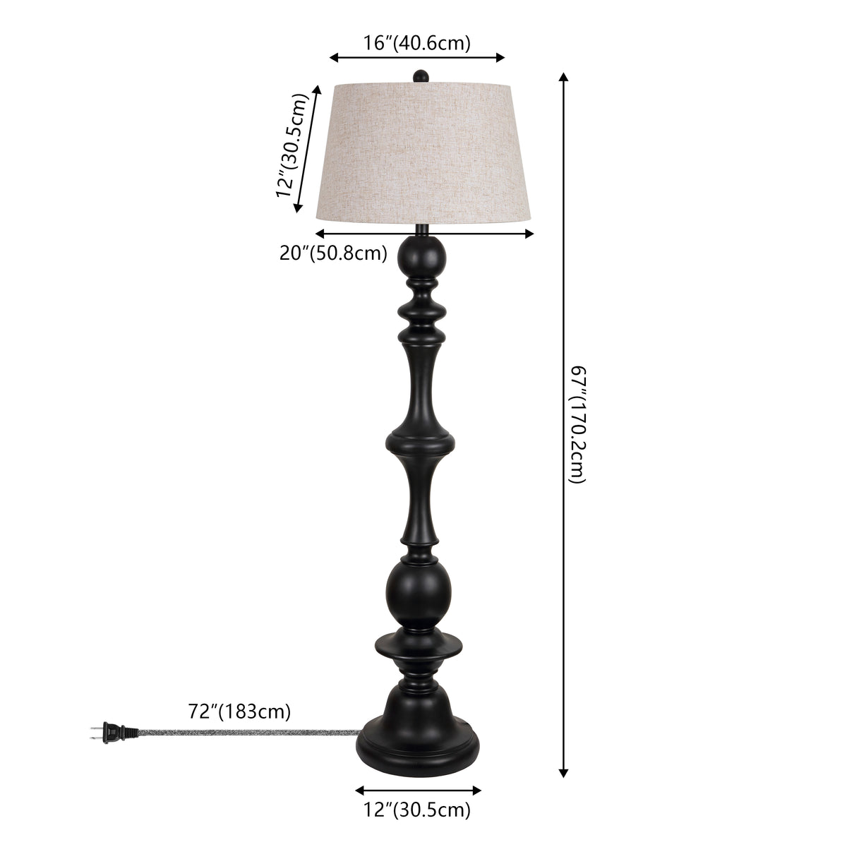 Nicolas 67" Resin LED Floor Lamp