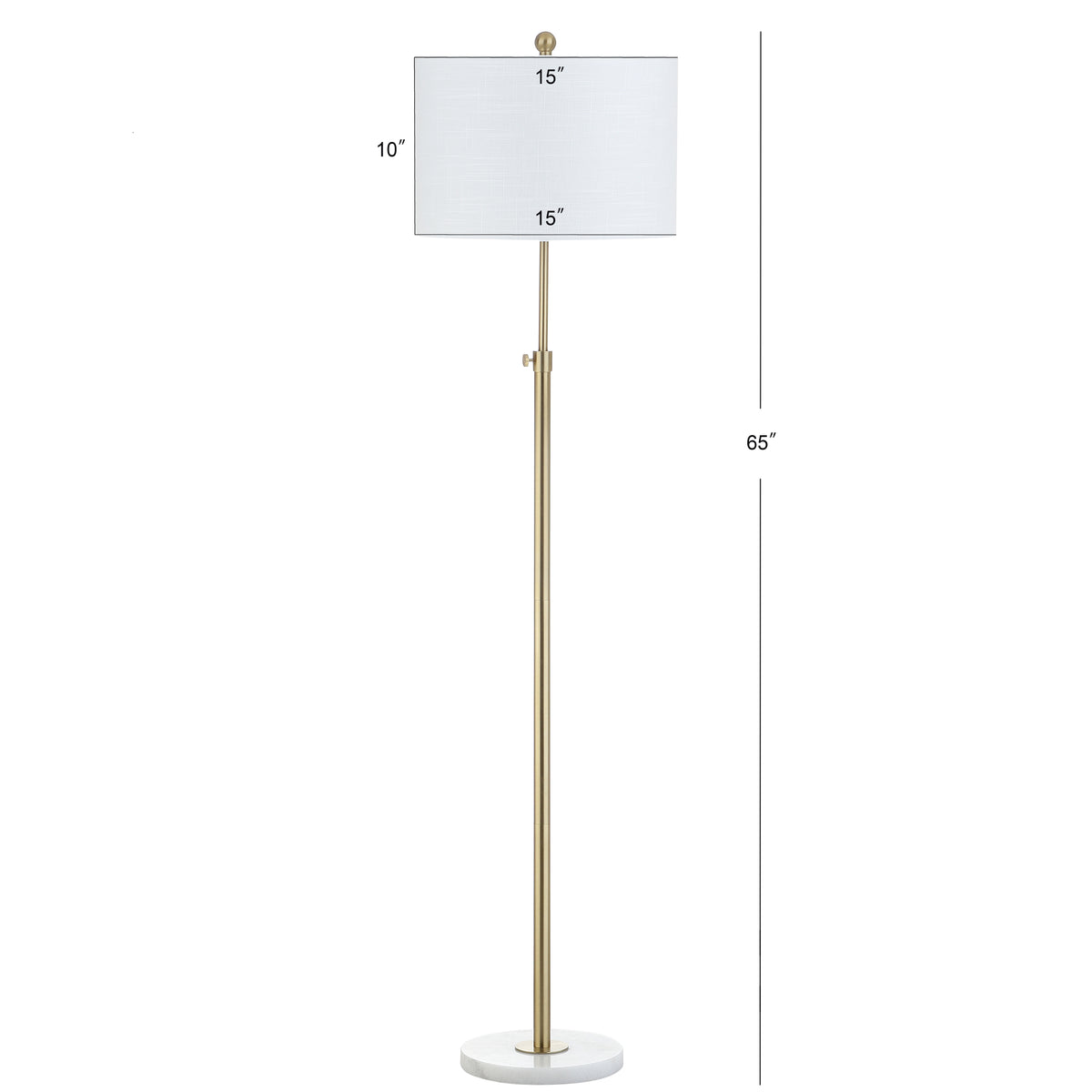 Musa 65" Adjustable Metal/Marble LED Floor Lamp