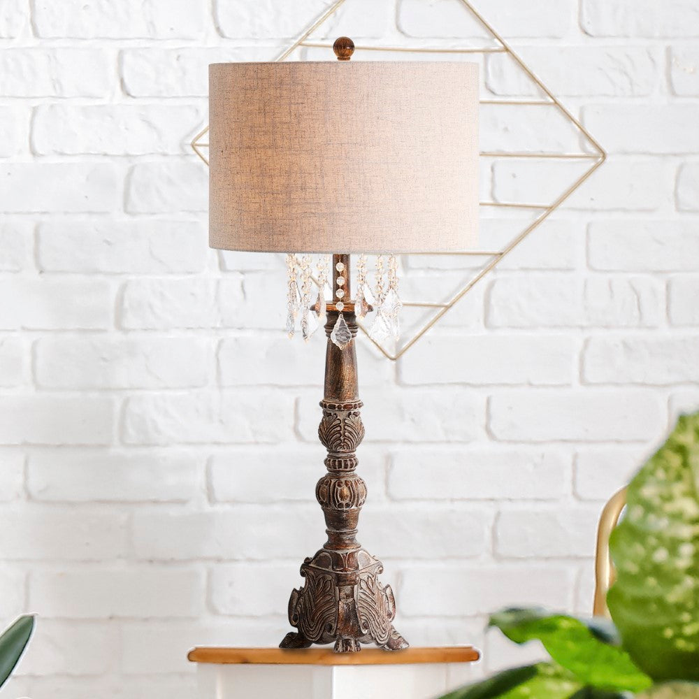 Derek 33.5" Resin/Acrylic LED Table Lamp