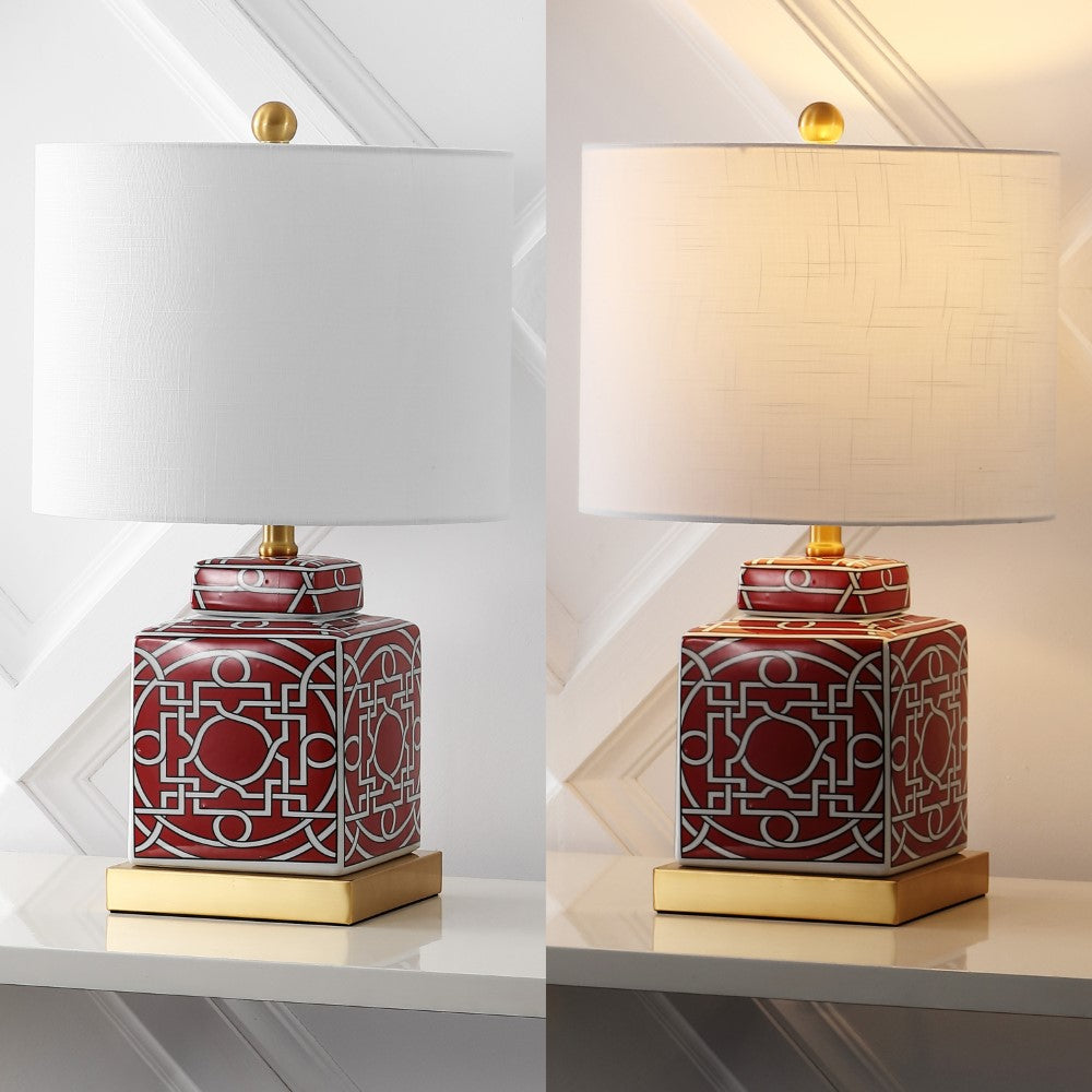 Koda 22" Ceramic/Metal Ginger Jar LED Table Lamp