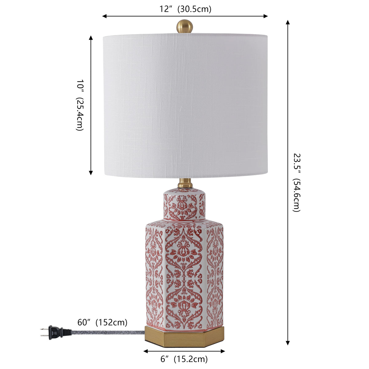 Sandra 23.5" Ginger Jar Ceramic/Metal LED Table Lamp