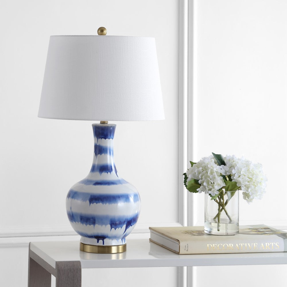 Branch 30.5" Striped Ceramic/Metal LED Table Lamp