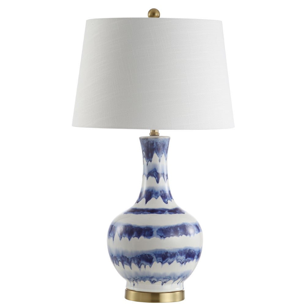 Branch 30.5" Striped Ceramic/Metal LED Table Lamp