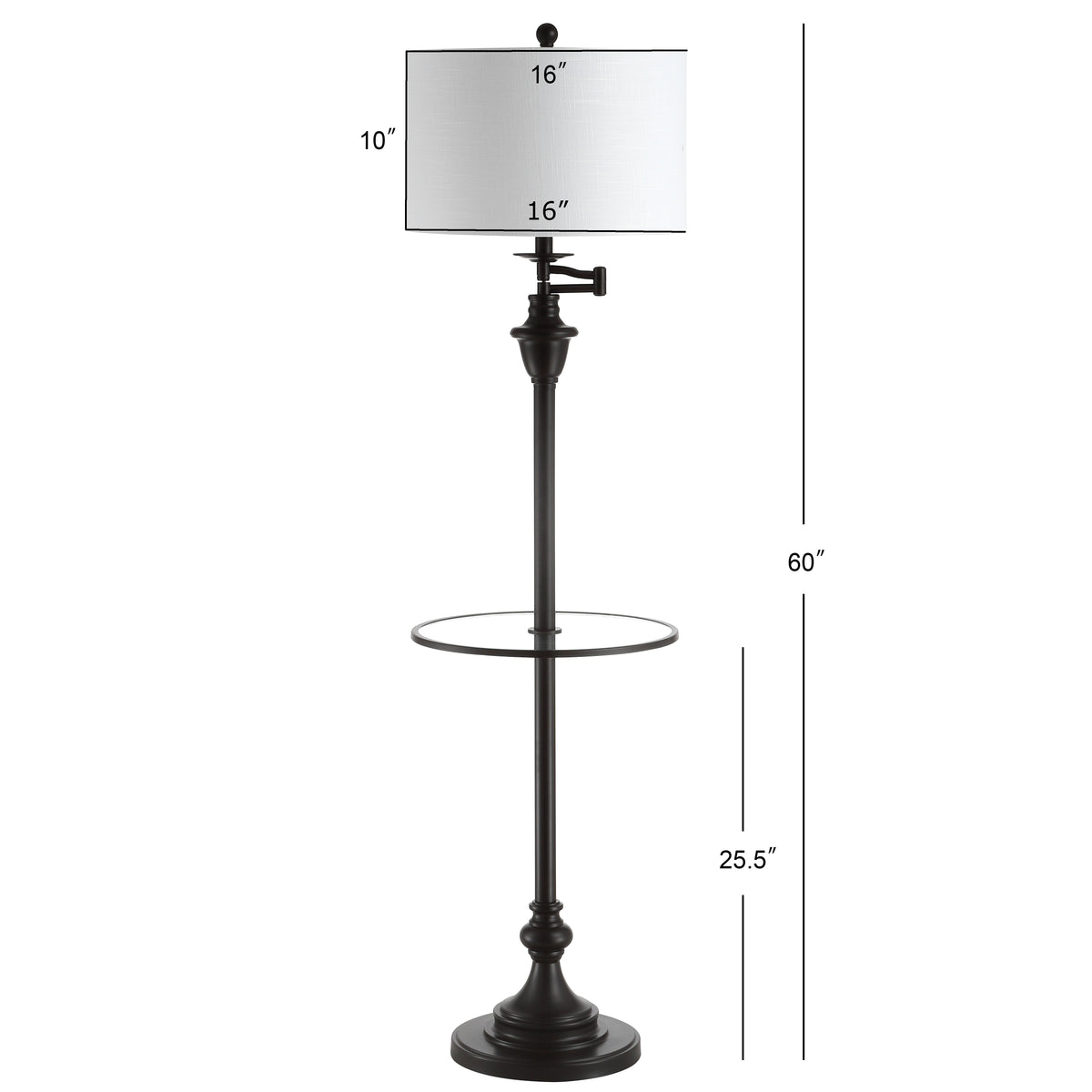 Iris 60" Metal/Glass LED Side and Floor Lamp