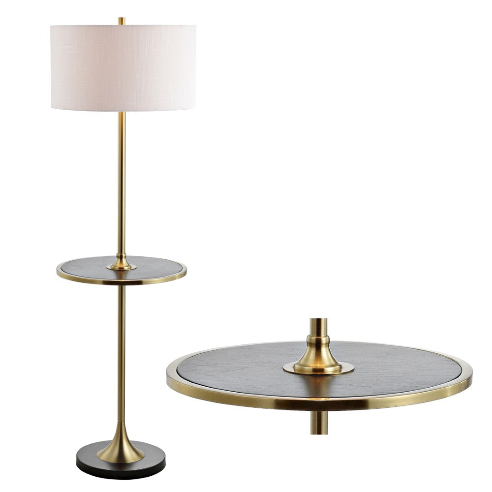 Jamari 59" Metal/Wood LED Floor Lamp with Table