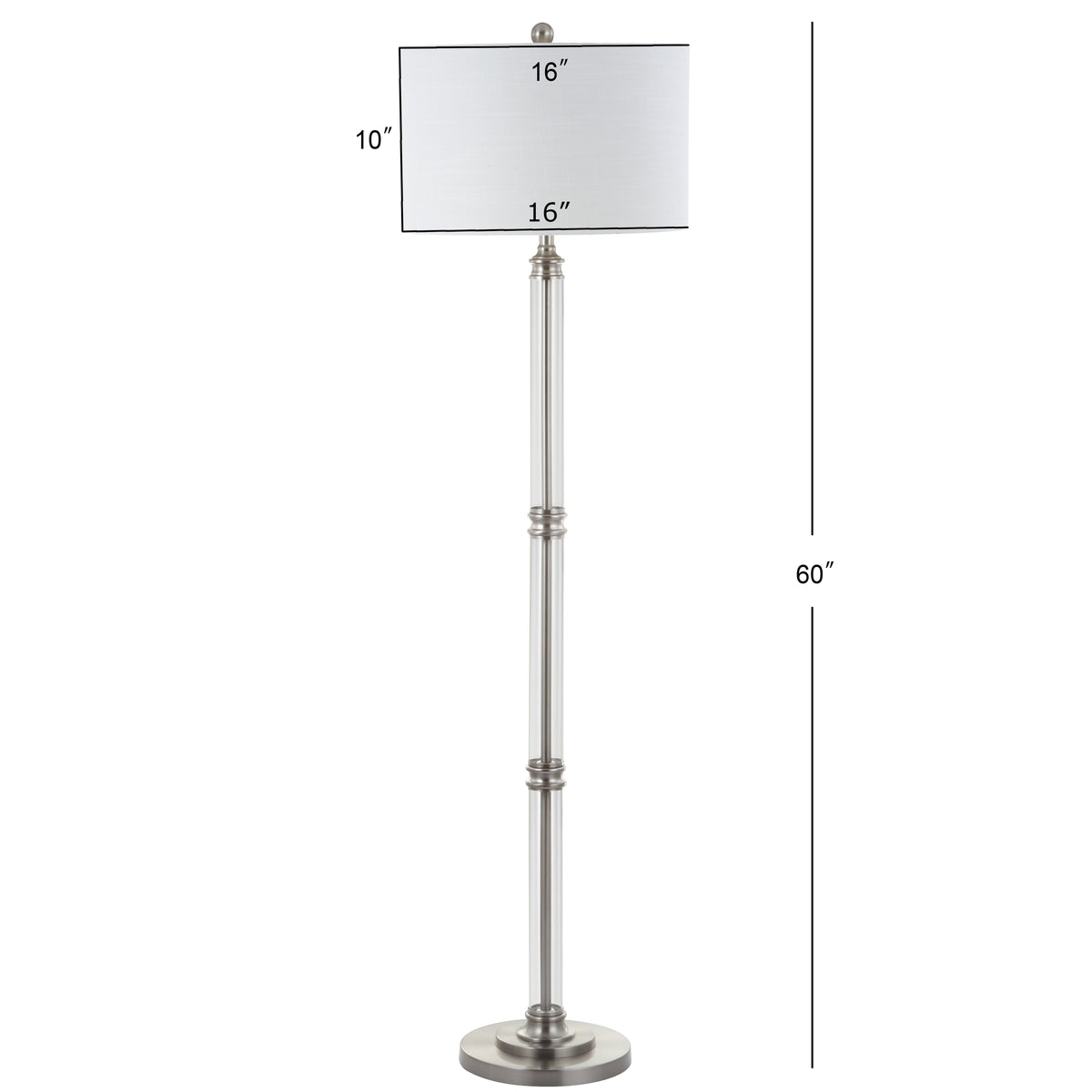 Paloma 60" Metal/Glass Floor Lamp