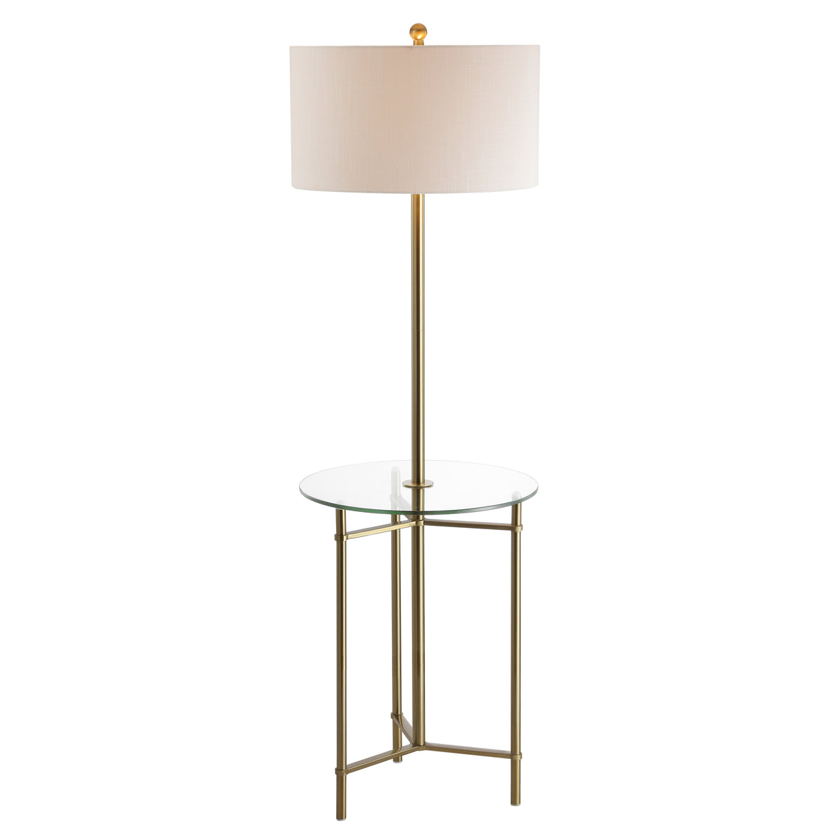 Brooklyn 59" Metal/Glass LED Side Table and Floor Lamp