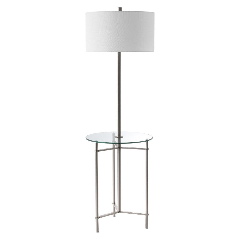 Brooklyn 59" Metal/Glass LED Side Table and Floor Lamp