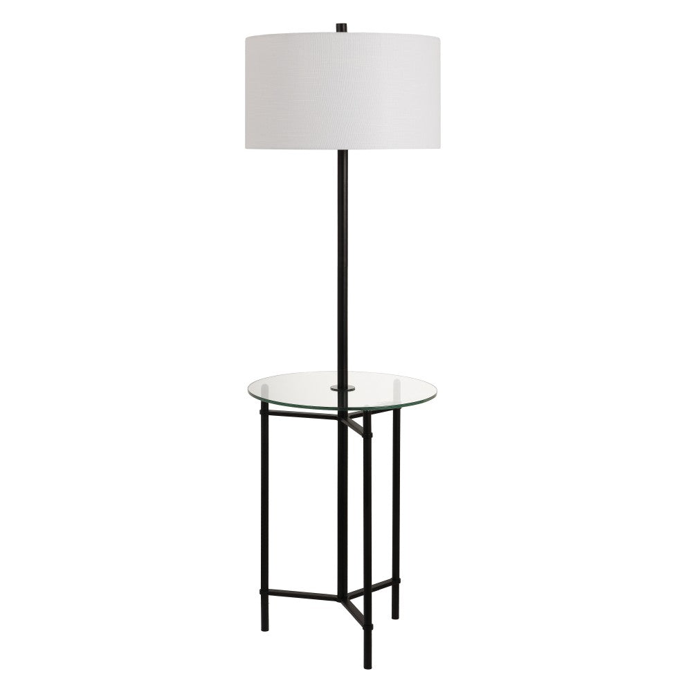 Brooklyn 59" Metal/Glass LED Side Table and Floor Lamp