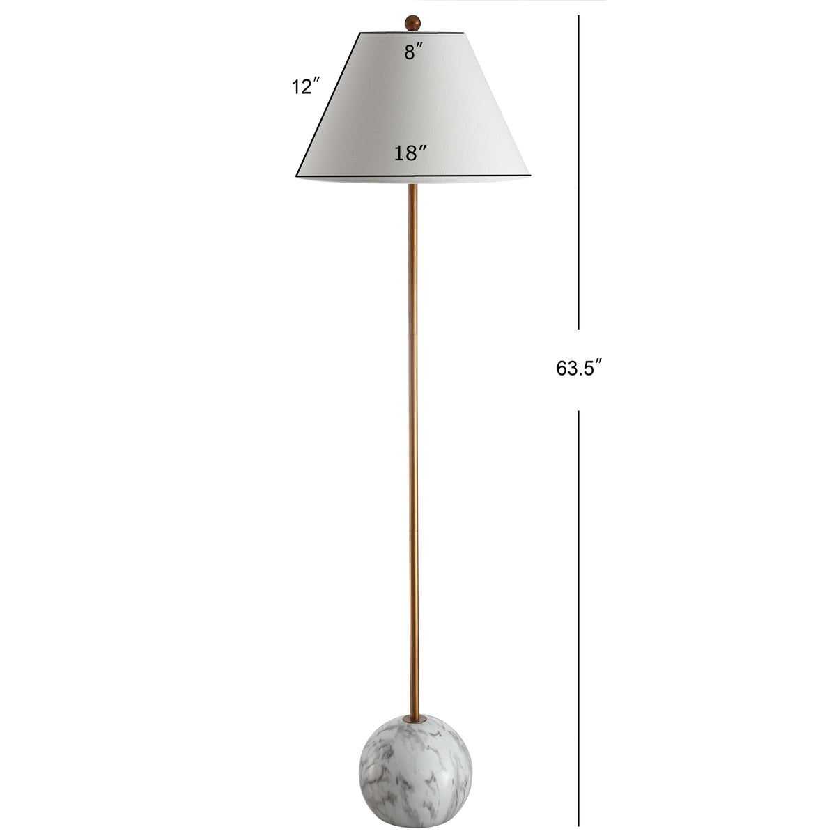 Downing 63.5" Minimalist Resin/Metal LED Floor Lamp