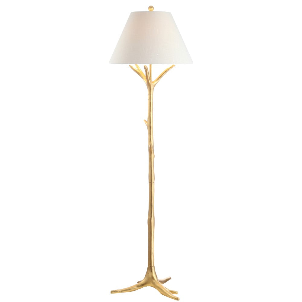 Asclepias 63.5" Faux Bois Resin LED Floor Lamp