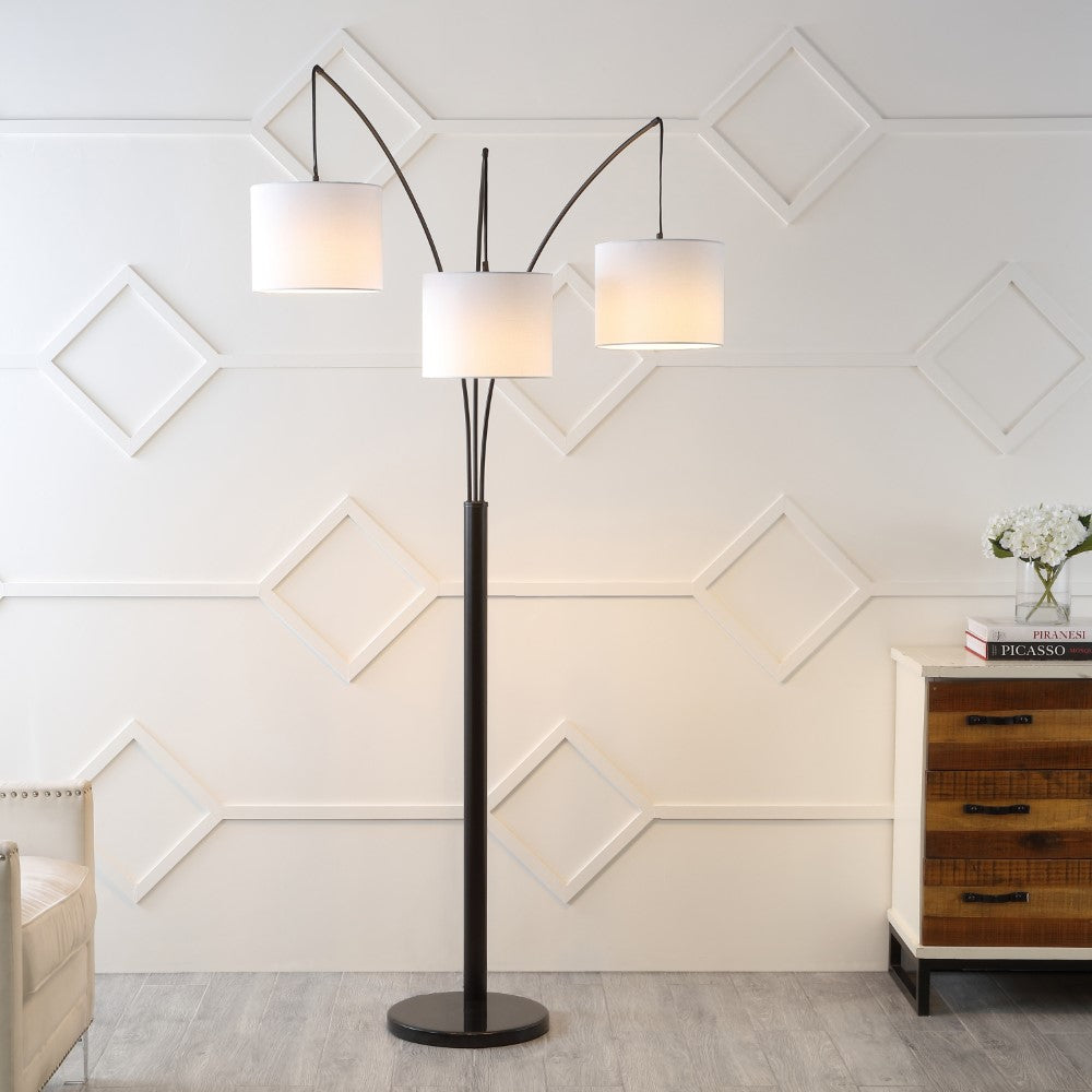 Overarching 78.5" Mid-Century Modern Head-Adjustable Iron LED Arc Floor Lamp