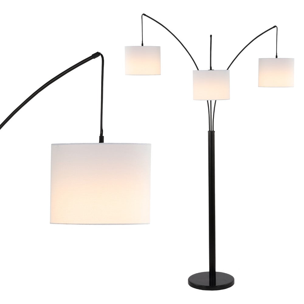 Overarching 78.5" Mid-Century Modern Head-Adjustable Iron LED Arc Floor Lamp