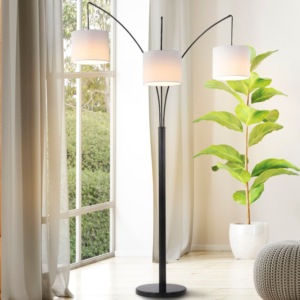 Overarching 78.5" Mid-Century Modern Head-Adjustable Iron LED Arc Floor Lamp