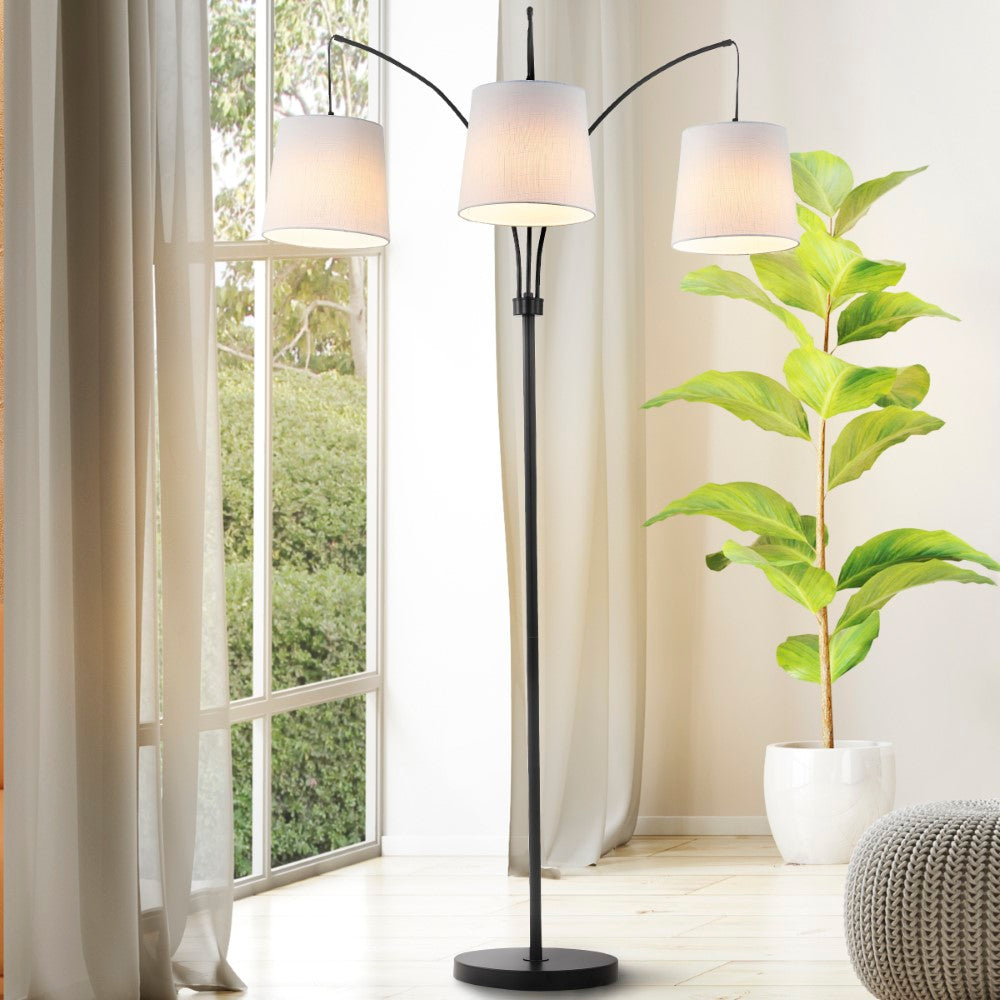 Enzo 72.5" Mid-Century Modern Head-Adjustable Iron LED Arc Floor Lamp