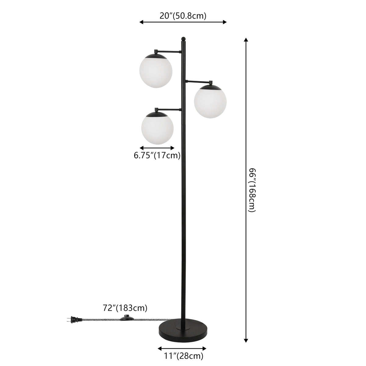 Vintage Brass 66" Modern Vintage Iron LED Floor Lamp