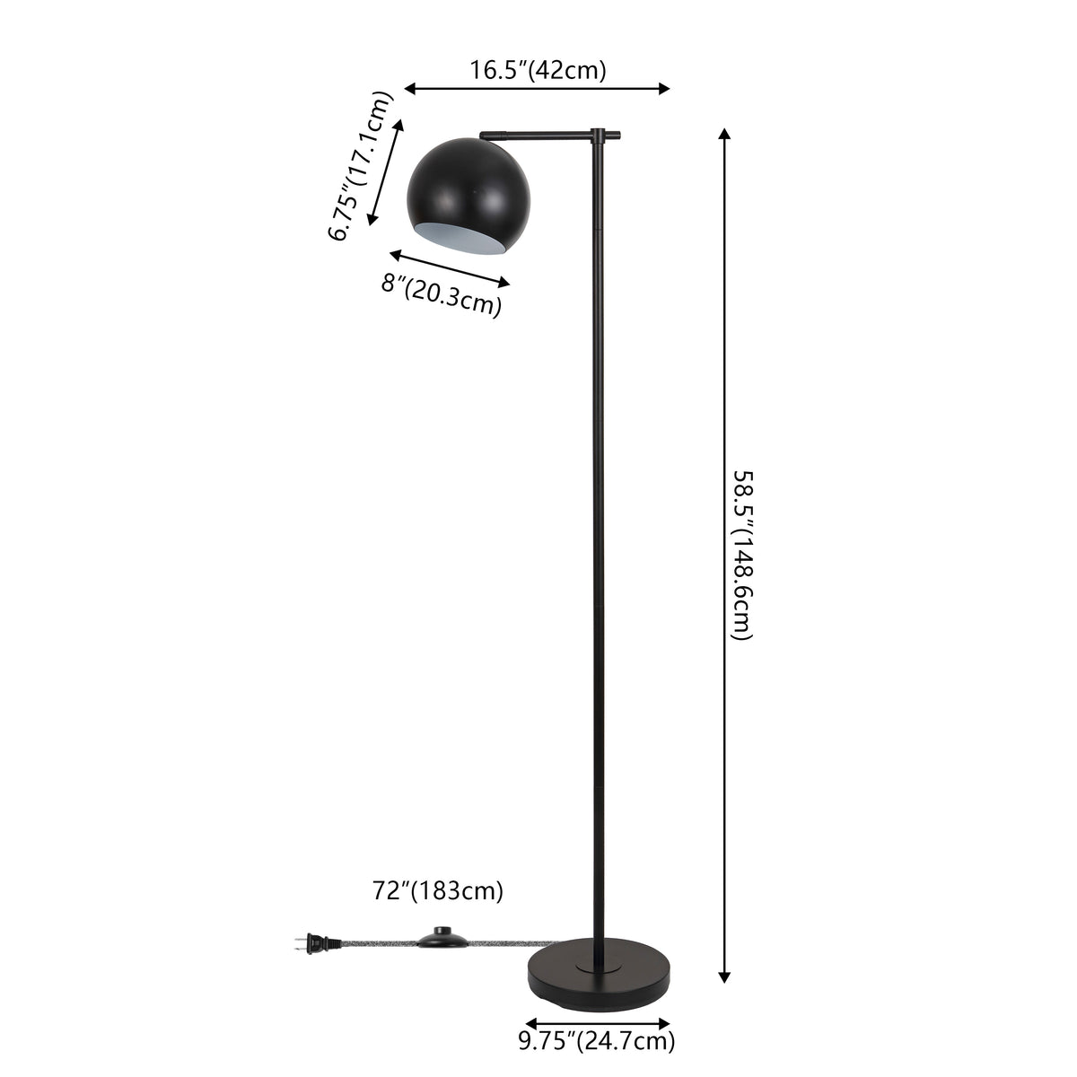 Sparks 58.5" Modern Contemporary Iron LED Floor Lamp
