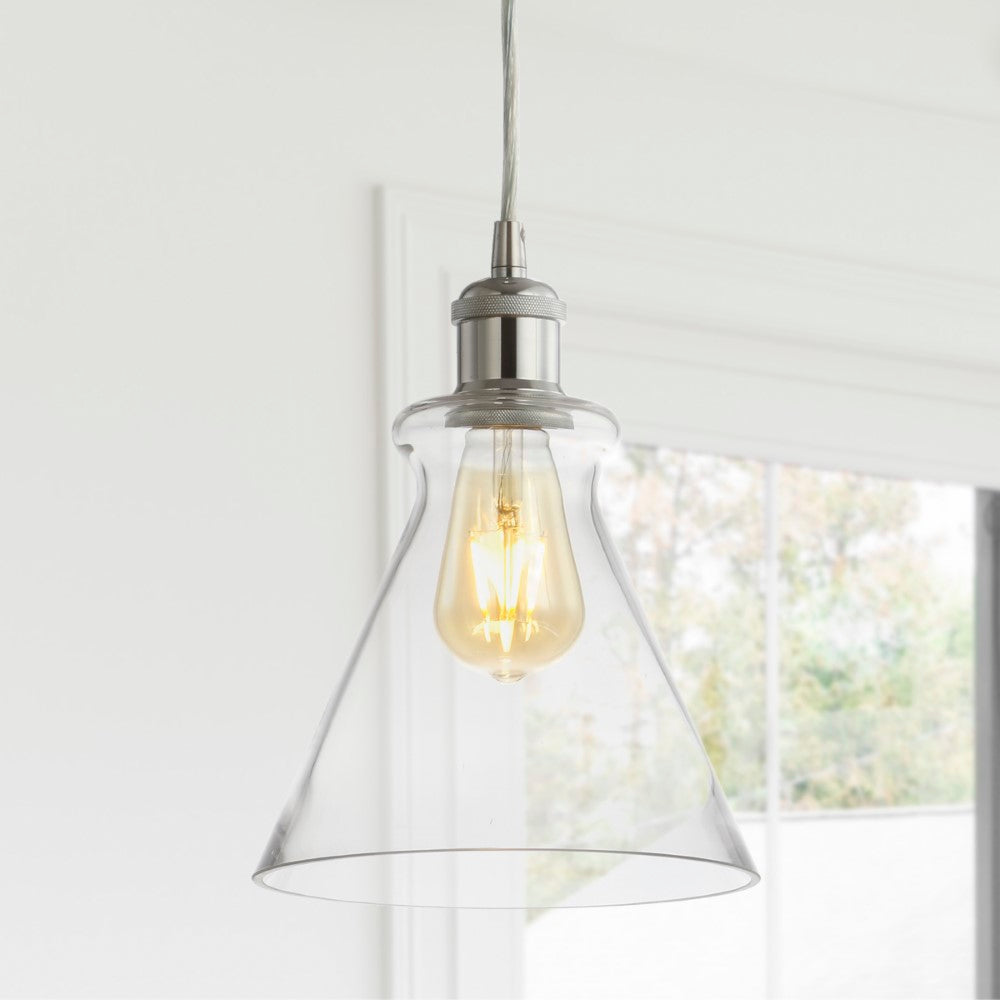 Alstroemeria 7.5" Adjustable Drop Metal/Glass LED Pendant