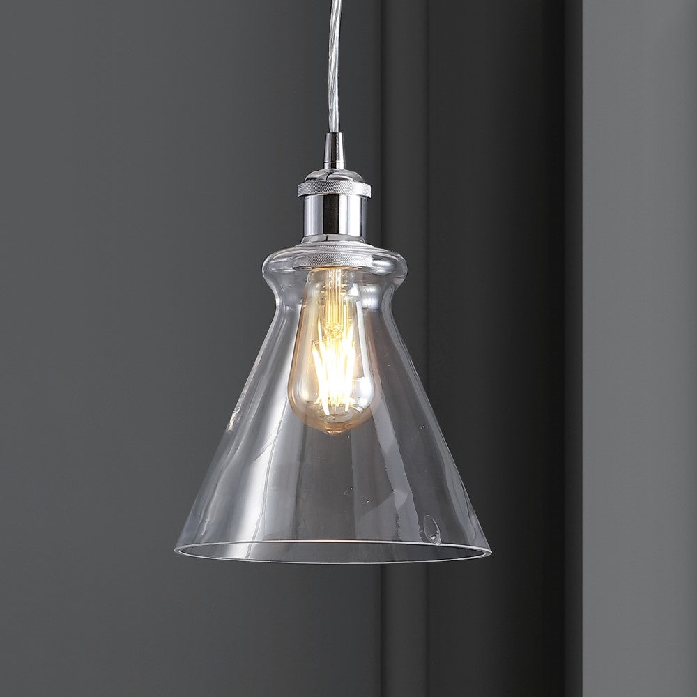 Alstroemeria 7.5" Adjustable Drop Metal/Glass LED Pendant