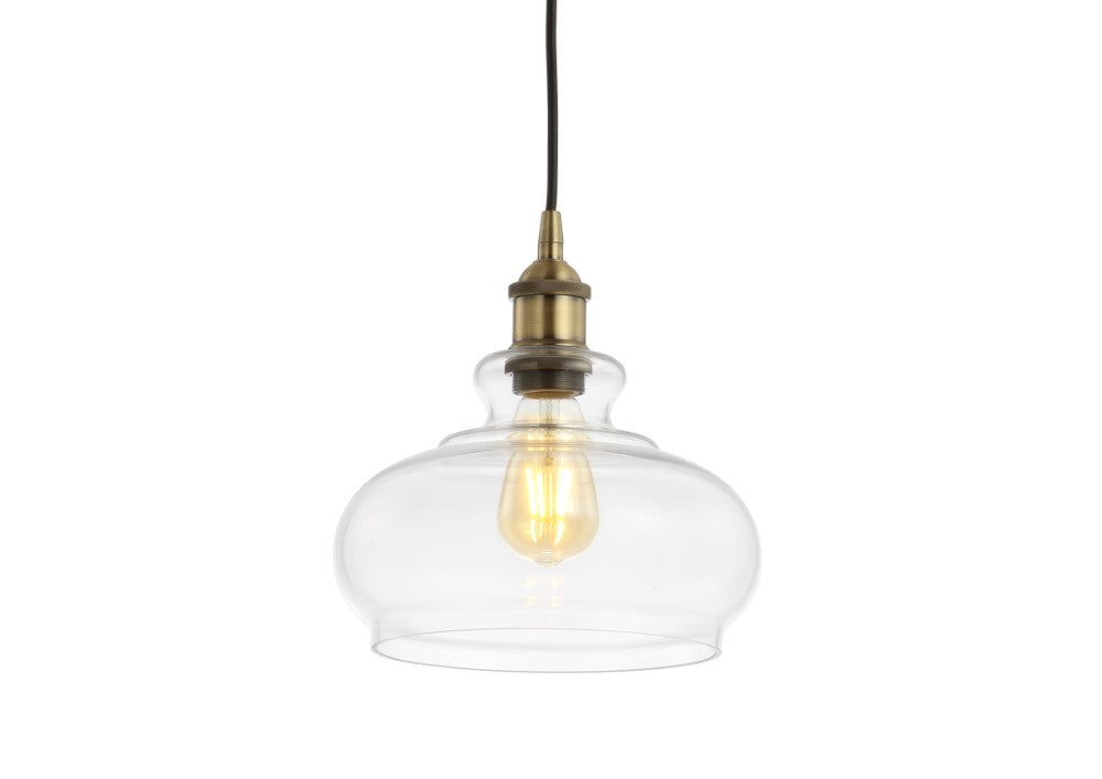Bellflower Adjustable Drop Metal/Glass LED Pendant